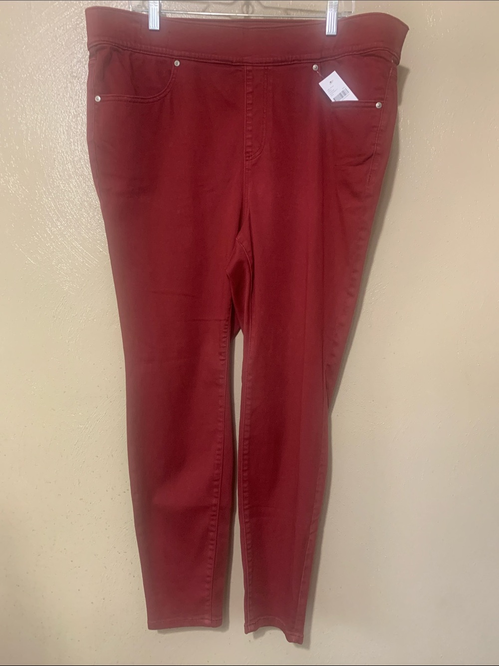 Lane Bryant size 18 Pull-On Stretch Jeggings in Deep Wine Red NWT